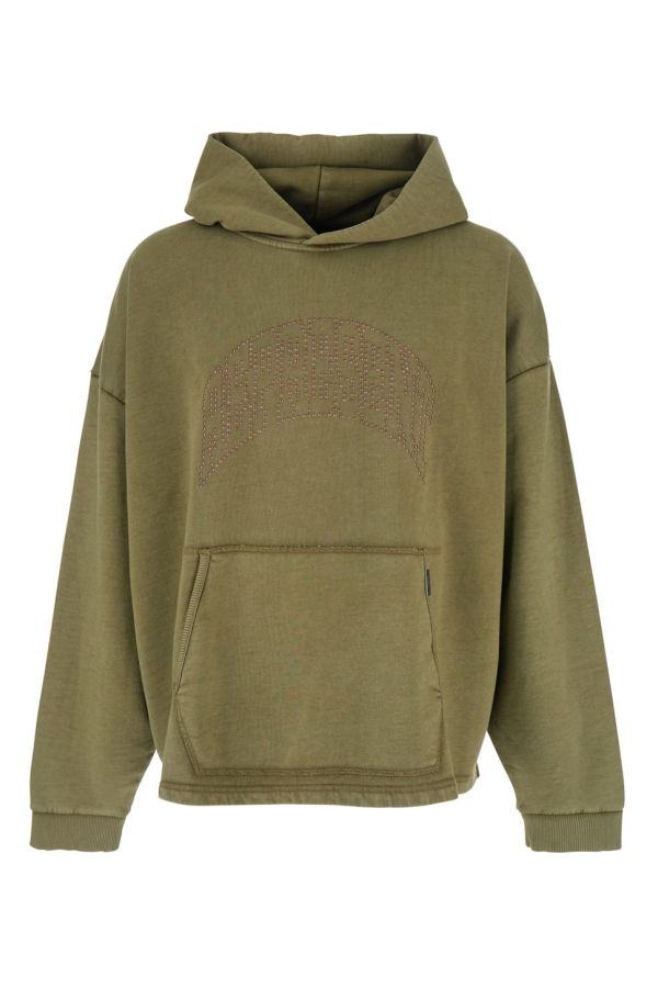 Represent Sweatshirt With Logo Lettering and Faded Effect - Green