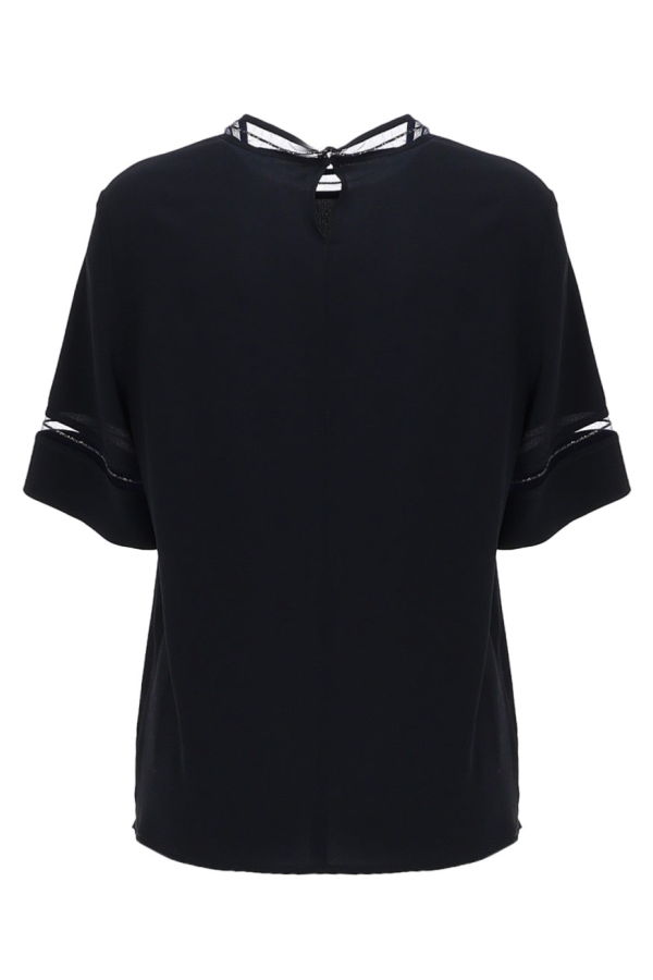 Fabiana Filippi T-Shirt With Transparent Details - Blue