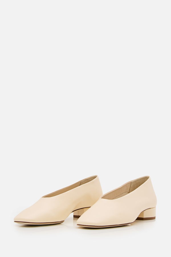 aeydē Delia Nappa Leather Heels - Cream