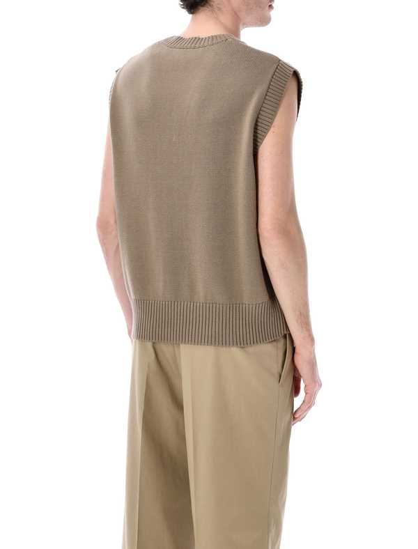 Ami Alexandre Mattiussi Ami Paris Ami De Coeur Knit Vest - Beige Taupe