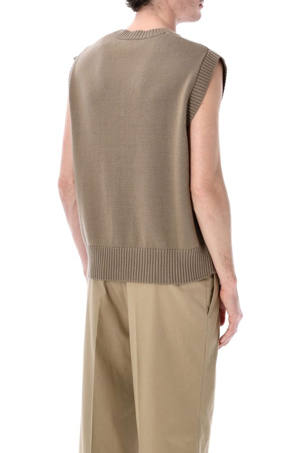 Ami Alexandre Mattiussi Ami Paris Ami De Coeur Knit Vest - Beige Taupe