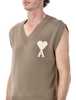 Ami Alexandre Mattiussi Ami Paris Ami De Coeur Knit Vest - Beige Taupe - Thumbnail 3