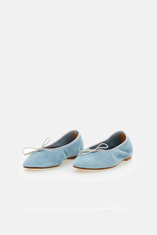 aeydē Tiby Kid Suede Leather Flat Shoes - Clear Blue