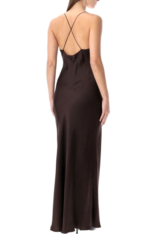Anine Bing Laurel Silk Long Dress - Brown