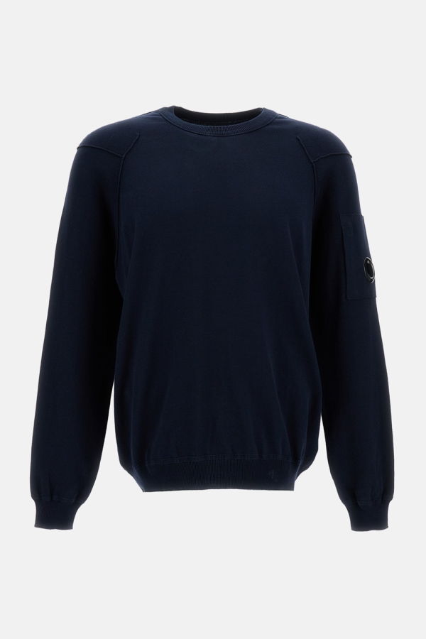 C.P. Company Cotton Sea Island Crewneck Sweater - Blue