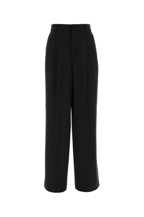 Ami Alexandre Mattiussi Wool Wide-Leg Pants - Black