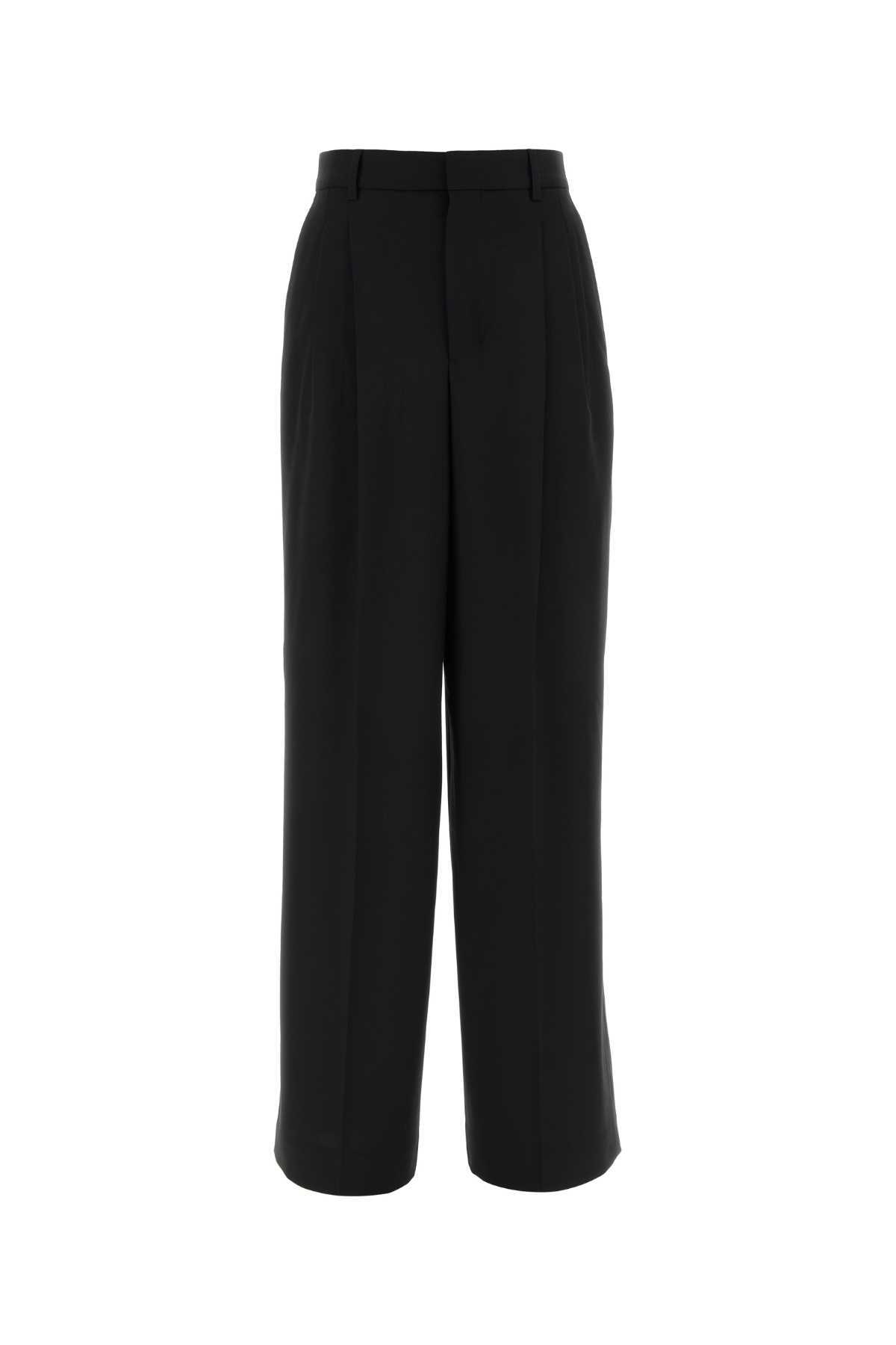 Ami Alexandre Mattiussi Wool Wide-Leg Pants - Black - Image 1 of 2