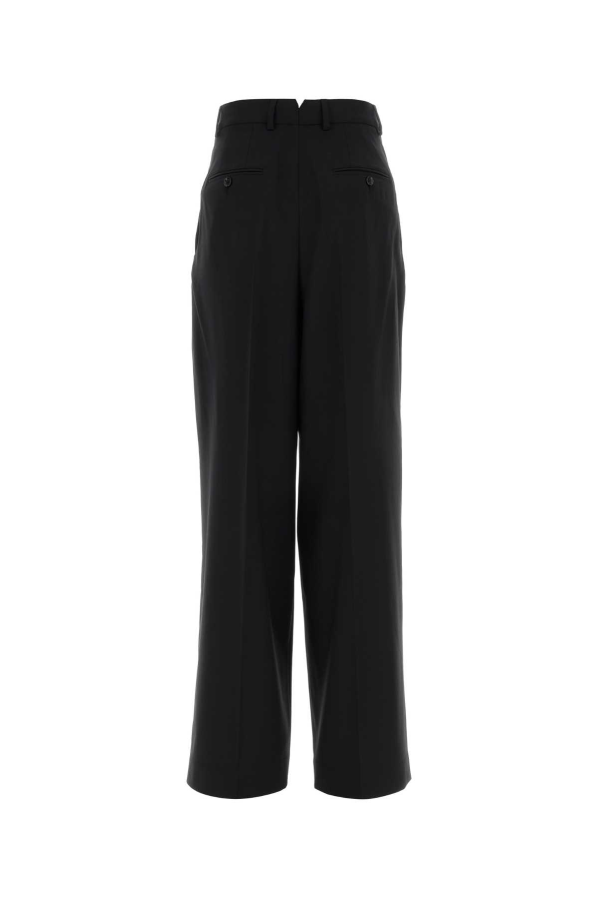 Ami Alexandre Mattiussi Wool Wide-Leg Pants - Black