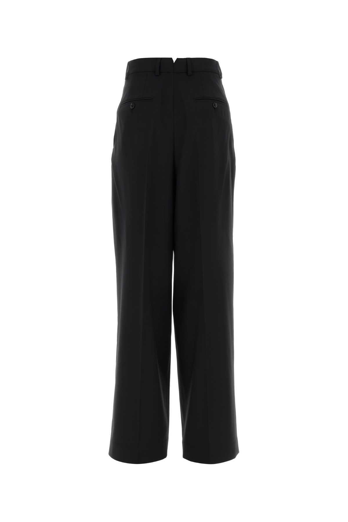 Ami Alexandre Mattiussi Wool Wide-Leg Pants - Black - Image 2 of 2