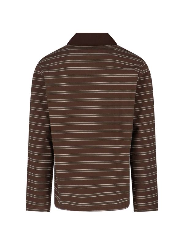 A.P.C. Striped Polo Shirt - Brown