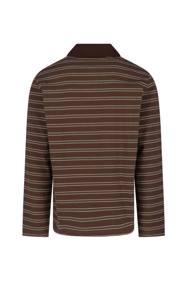 A.P.C. Striped Polo Shirt - Brown