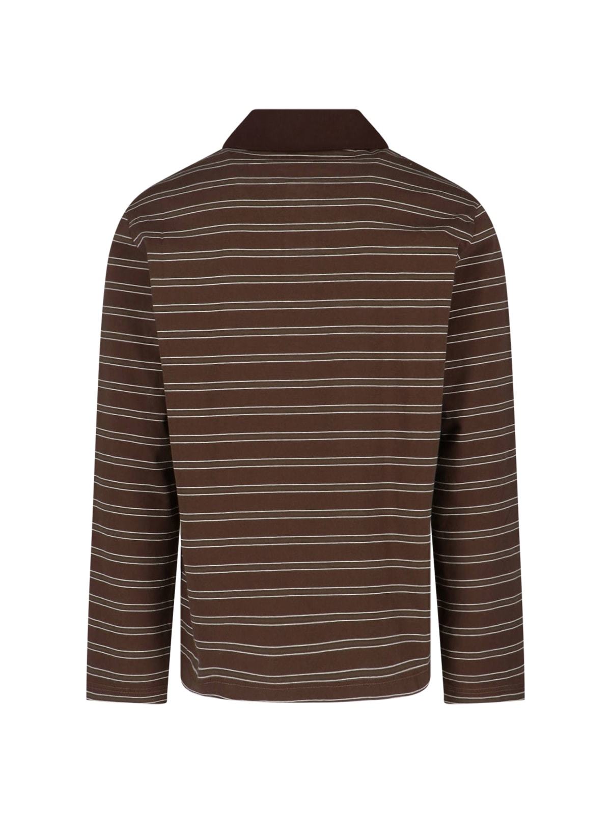 A.P.C. Striped Polo Shirt - Brown - Image 2 of 3