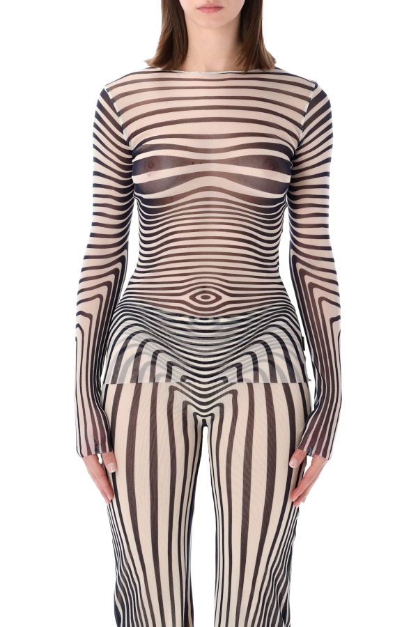 Jean Paul Gaultier Body Morphing Re-Edition Top - Ecru/Navy