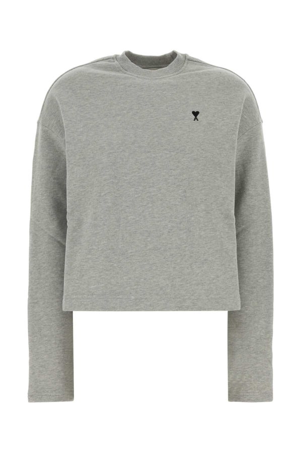 Ami Alexandre Mattiussi Grey Cotton Sweatshirt - Heather Ash Grey