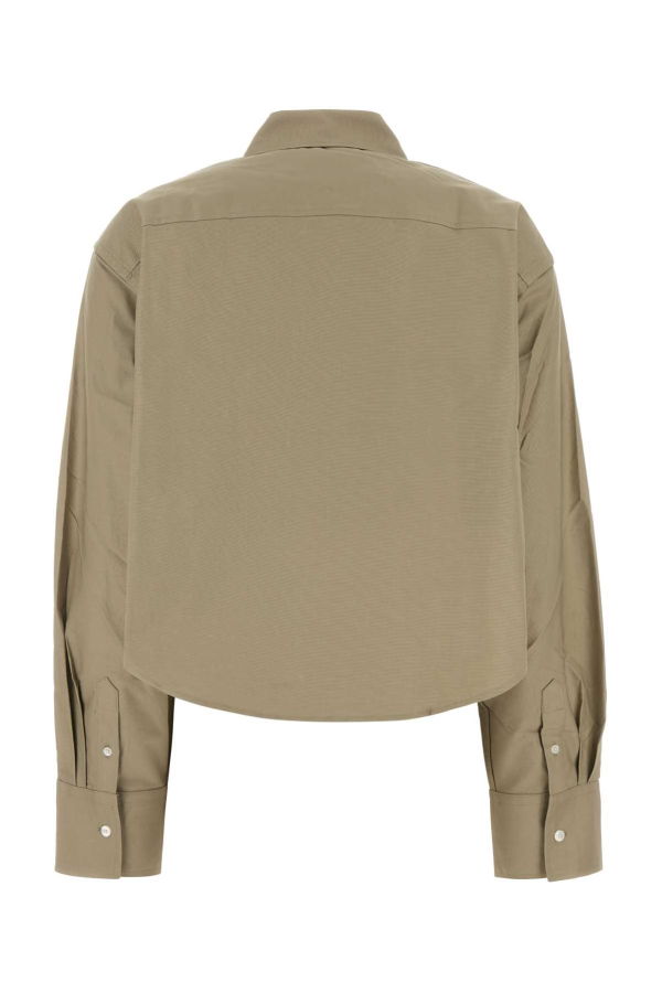 Ami Alexandre Mattiussi Dove Grey Oxford Oversize Shirt Top - Beige Taupe