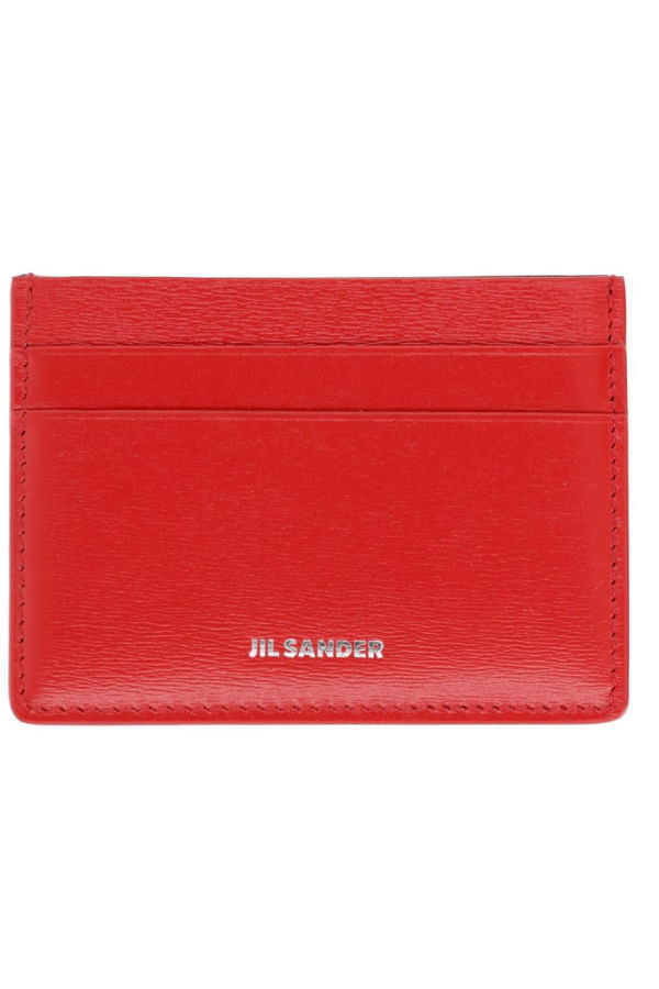 Jil Sander Leather Card Holder - Red