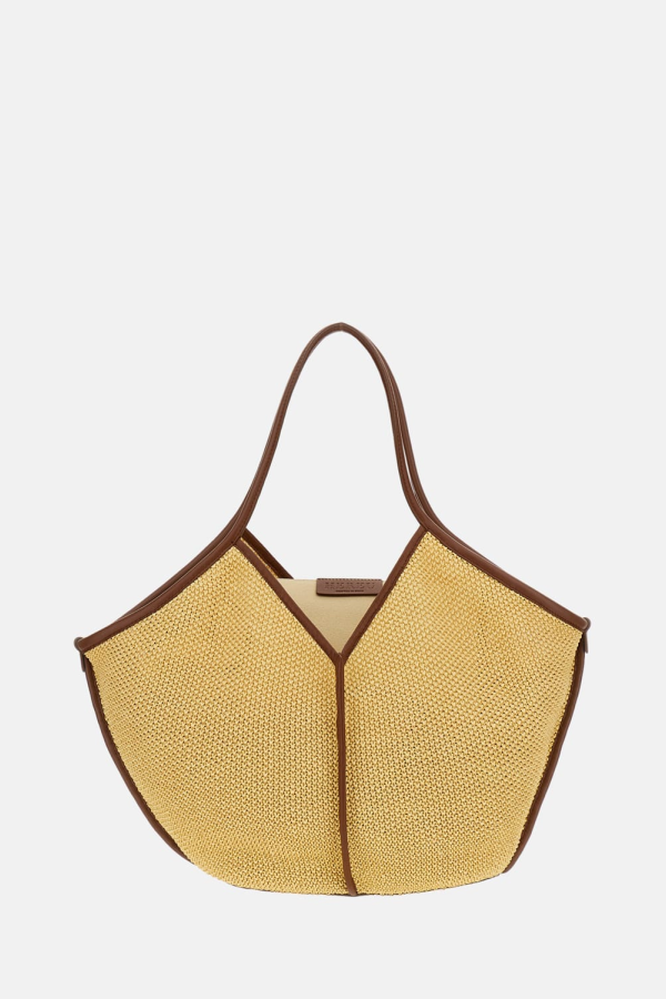 Hereu Calella Soft Raffia Shoulder Bag - Beige