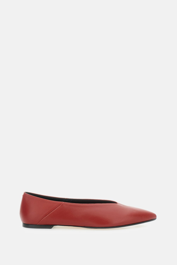 aeydē Moa Nappa Leather Ballerina Flats - Red