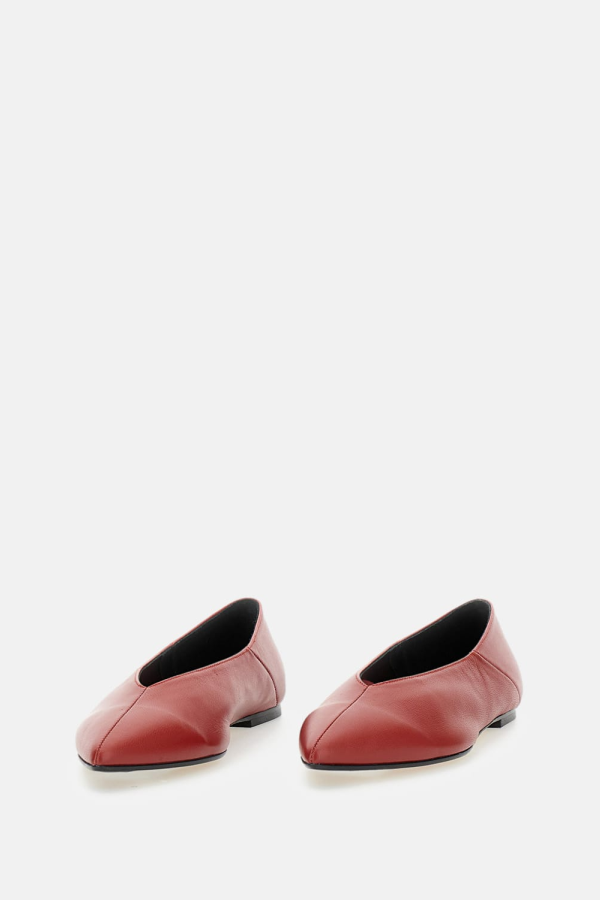 aeydē Moa Nappa Leather Ballerina Flats - Red