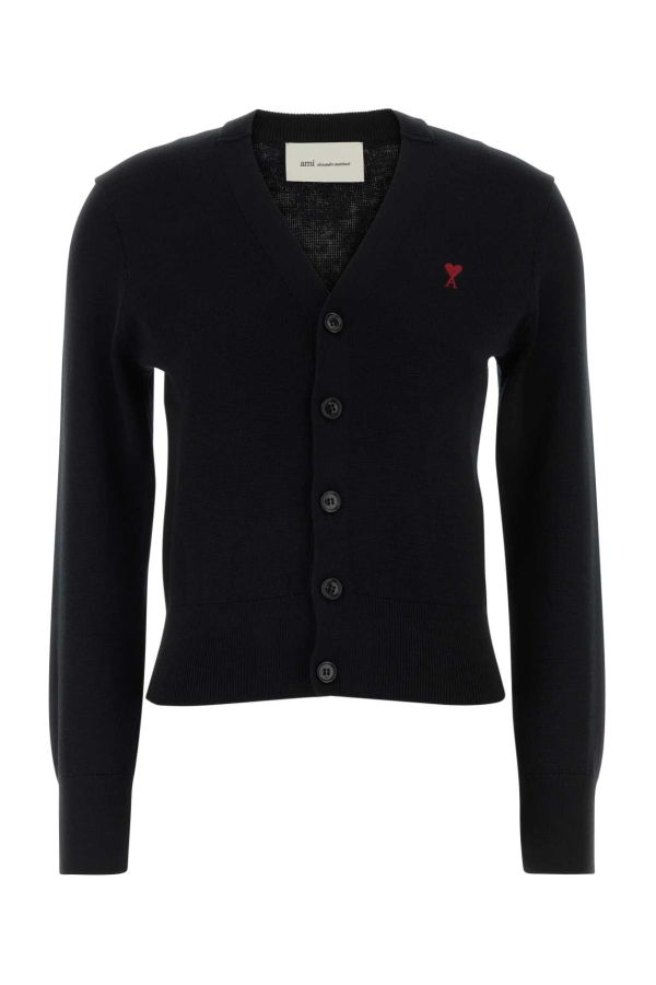 Ami Alexandre Mattiussi Black Wool Cardigan - NOIRROUGE
