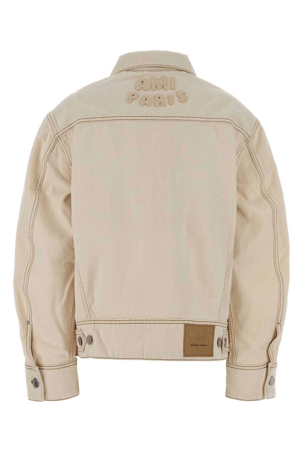 Ami Alexandre Mattiussi Sand Denim Jacket - White/Cream - Image 2 of 2