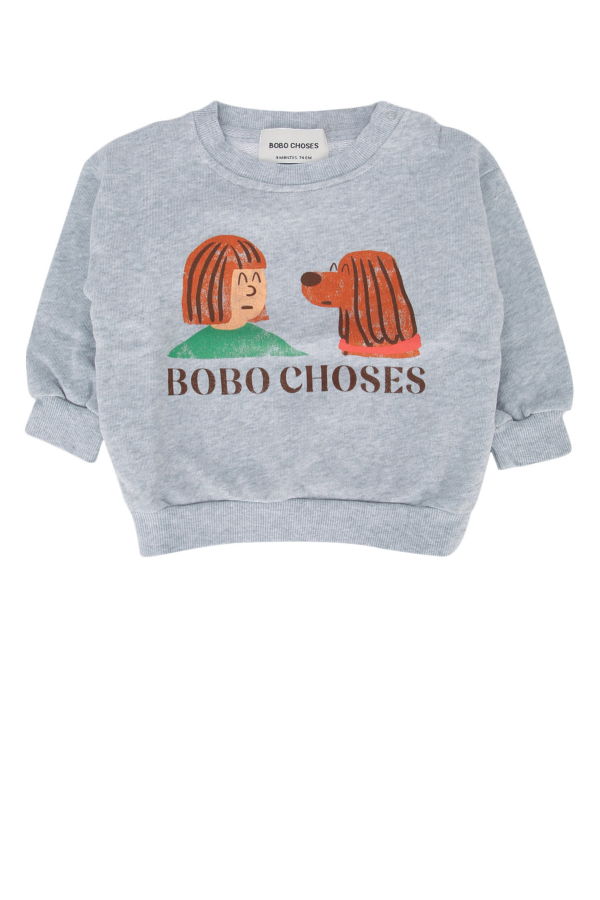 KIDS Bobo Choses Friends In A Pickle Sweatshirt - Heather Grey
