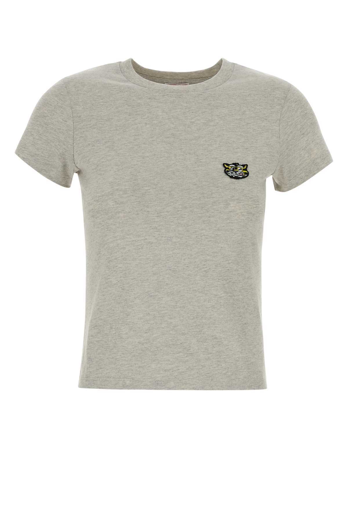 Kenzo Melange Grey Cotton T-Shirt - Pale Grey - Image 1 of 2