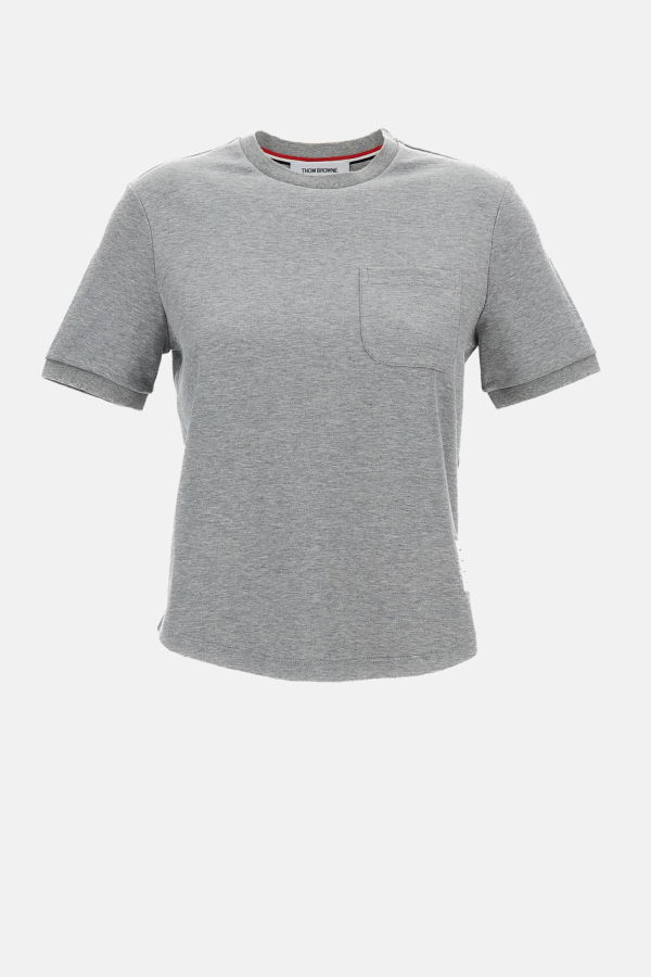thom browne Cotton Milano Pocket Tee - Gray