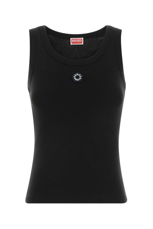 Kenzo Stretch Cotton Tank Top - Black