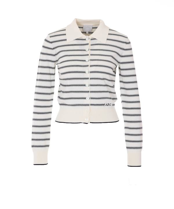 A.P.C. Striped Cardigan - White