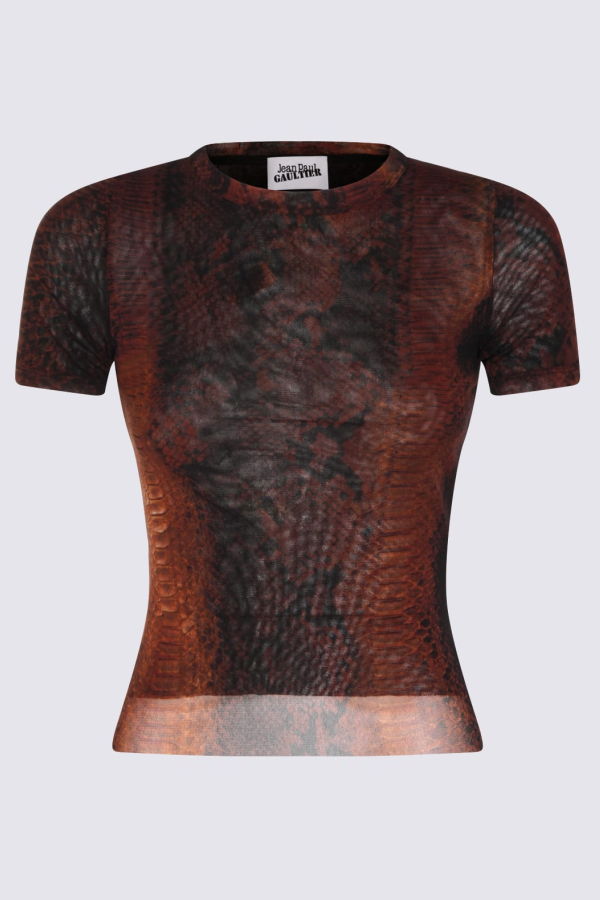 Jean Paul Gaultier Brown T-Shirt - Brown/Black