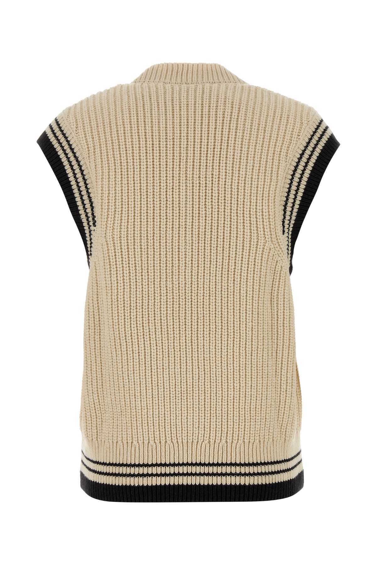 Ami Alexandre Mattiussi Sand Wool Blend Vest - Blanc Creme - Image 2 of 2