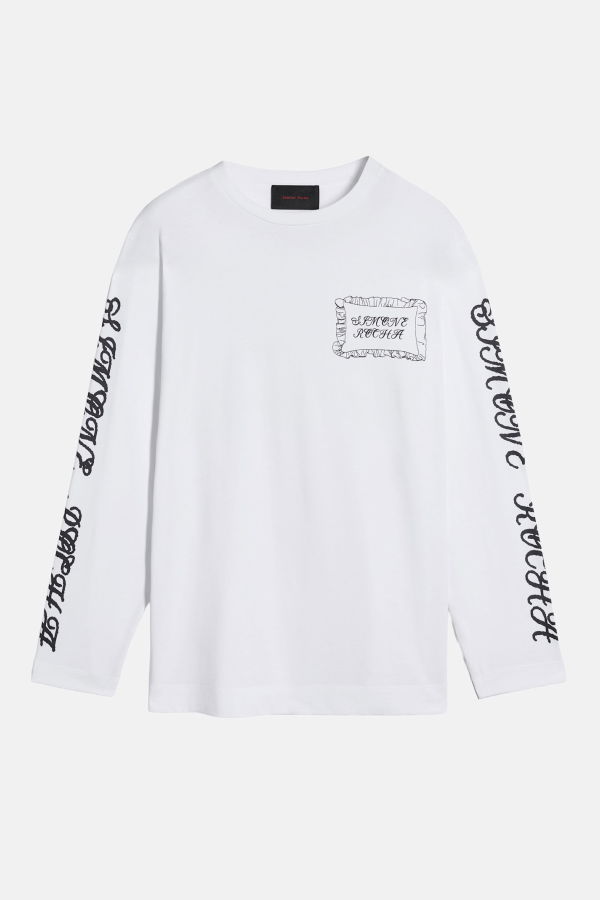 Simone Rocha Pillowcase Logo Print Long Sleeve T-Shirt - White
