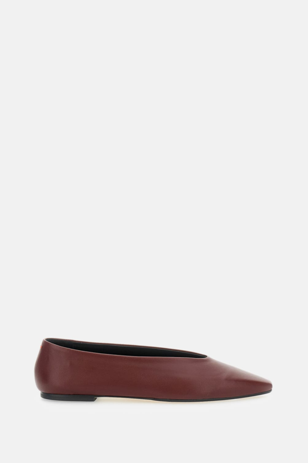 aeydē Betty Nappa Ballerina Flat Shoes - Dark Red