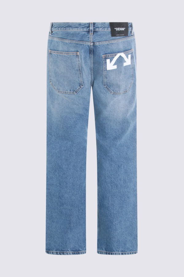 Off-White Medium Blue Cotton Jeans