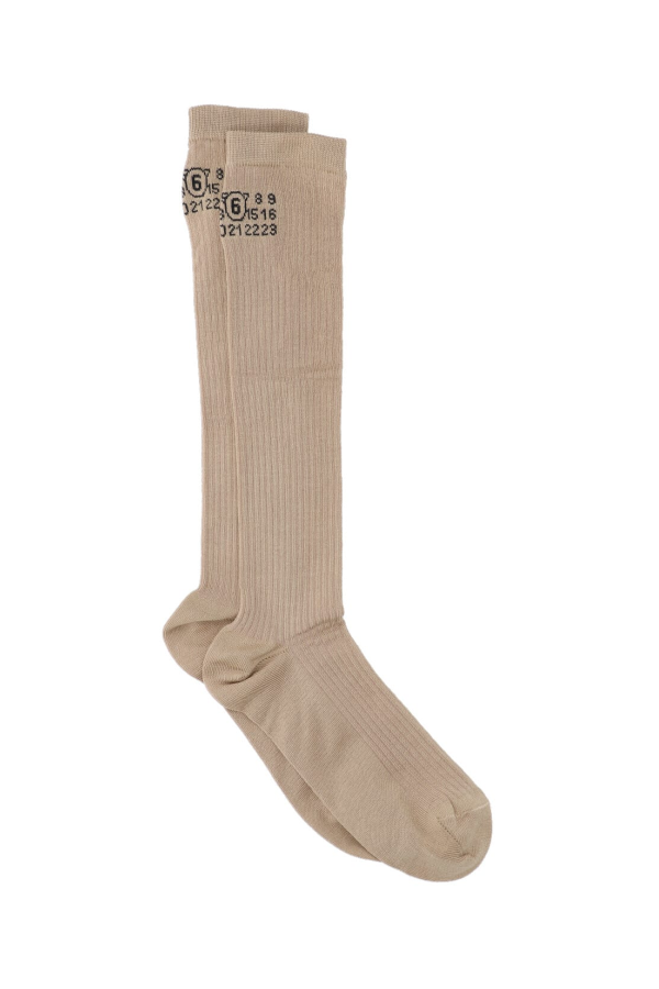MM6 Maison Margiela Numeric Socks - Beige
