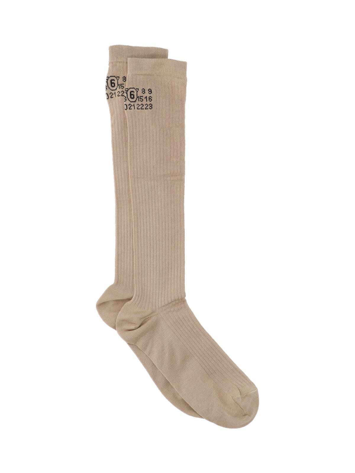 MM6 Maison Margiela Numeric Socks - Beige - Image 1 of 3