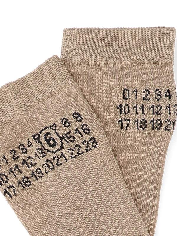 MM6 Maison Margiela Numeric Socks - Beige