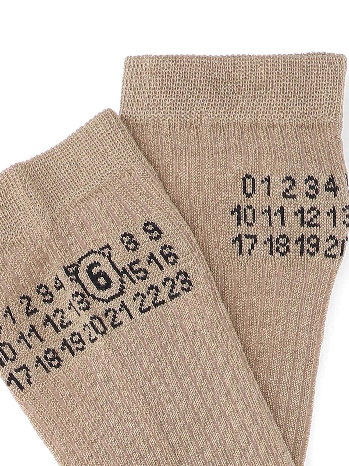 MM6 Maison Margiela Numeric Socks - Beige - Image 3 of 3