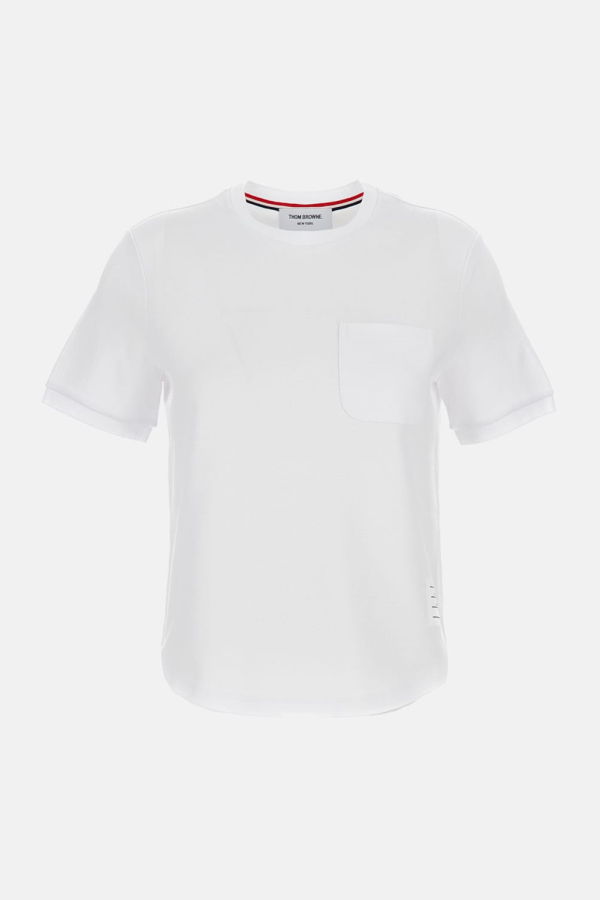 thom browne Cotton Milano Pocket Tee - White