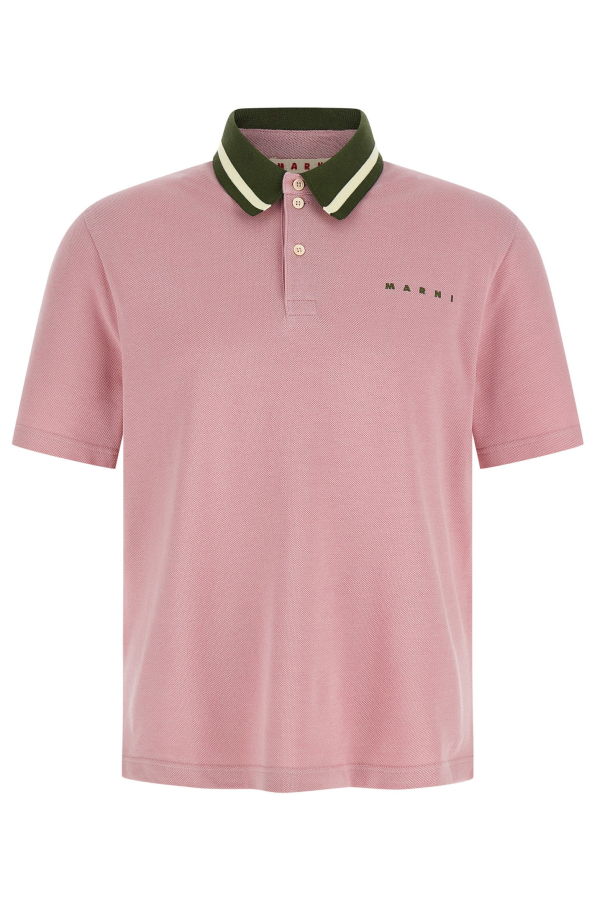 Marni Piqué Cotton Polo Shirt - Pink