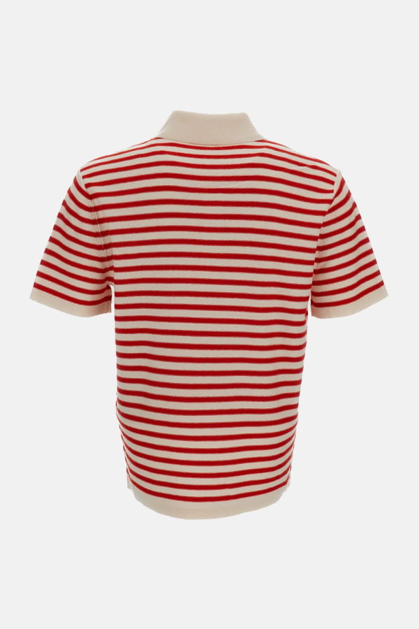 A.P.C. Eliot Striped Polo Shirt - Ecru/Red