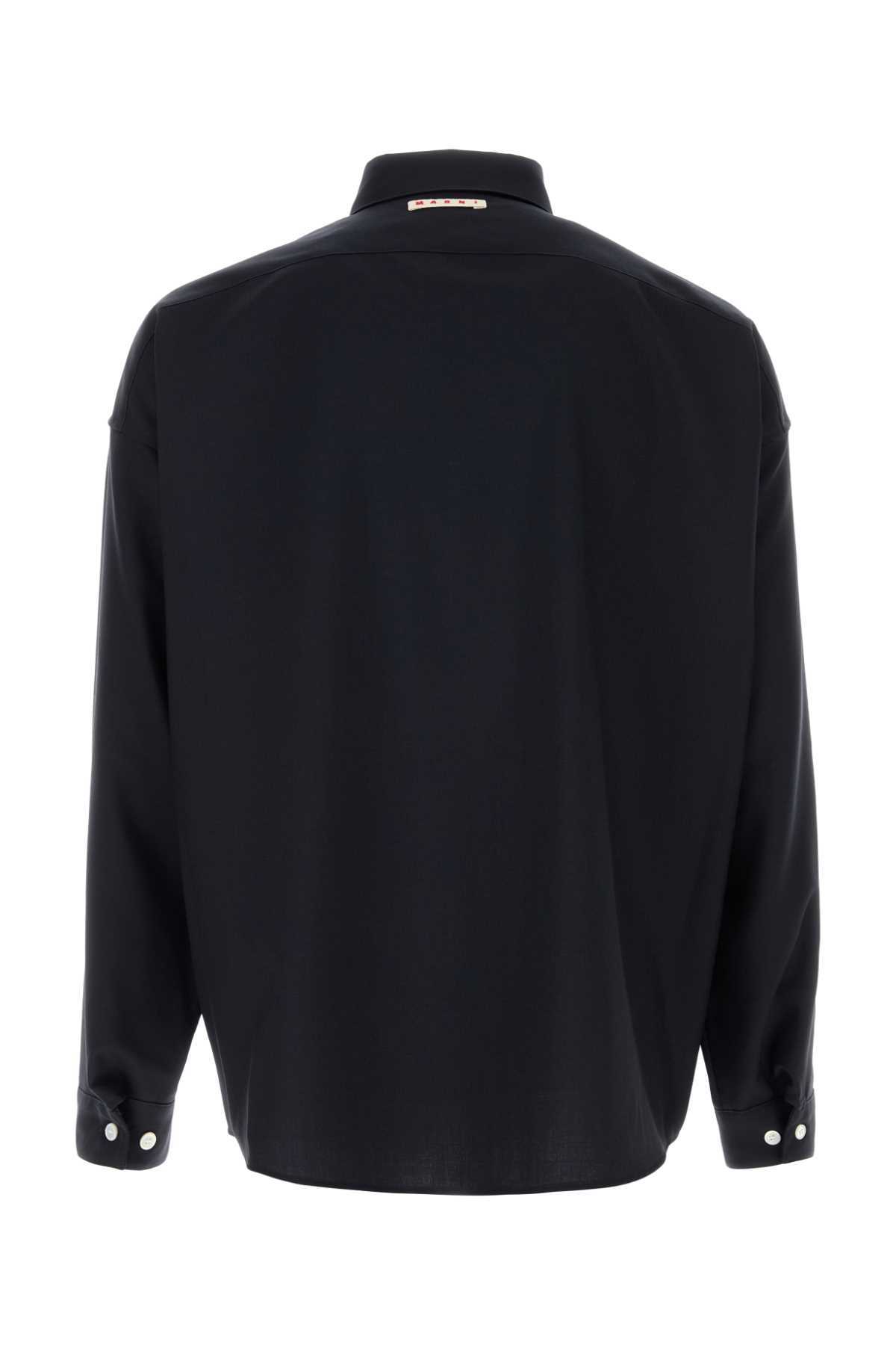 Marni Midnight Blue Twill Shirt - Midnight Blue - Image 2 of 2