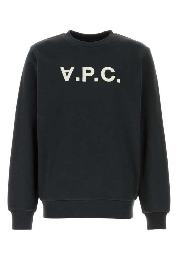 A.P.C. Slate Cotton Sweatshirt - Noirblanccasse