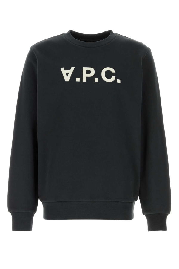 A.P.C. Slate Cotton Sweatshirt - Noirblanccasse
