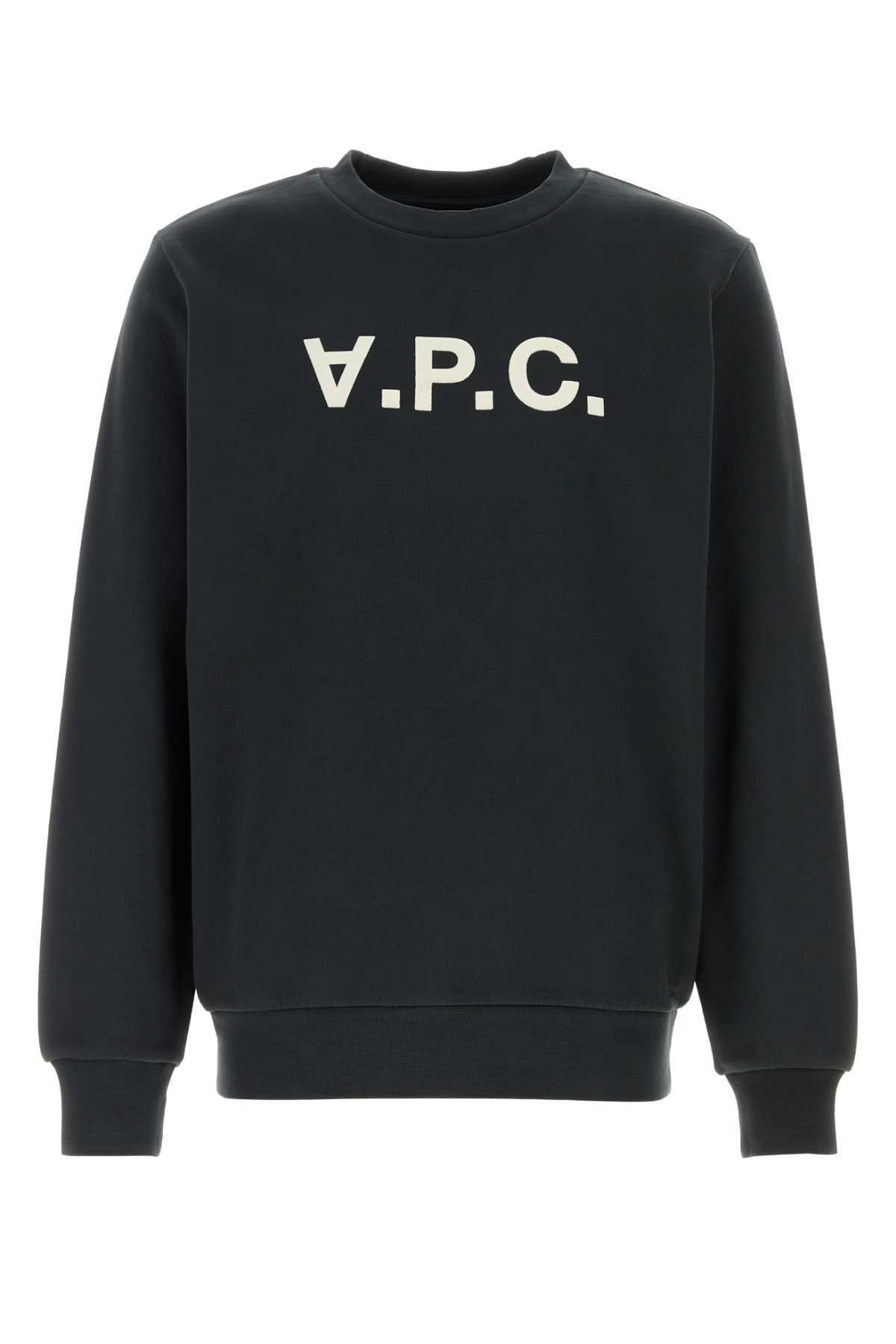 A.P.C. Slate Cotton Sweatshirt - Noirblanccasse - Image 1 of 2