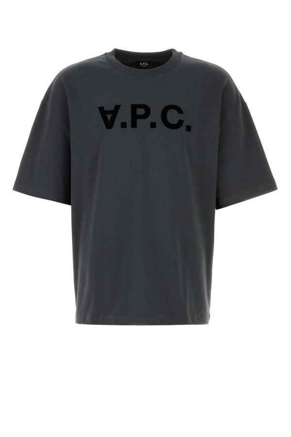 A.P.C. Graphite Cotton Oversize T-Shirt - Fauxnoir