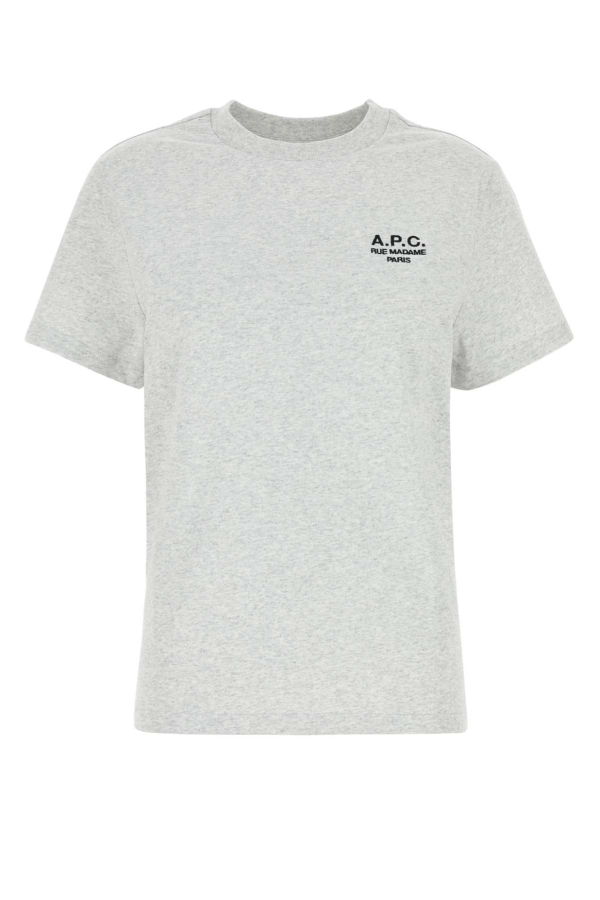 A.P.C. Light Grey Cotton T-Shirt - Gris Chine Noir