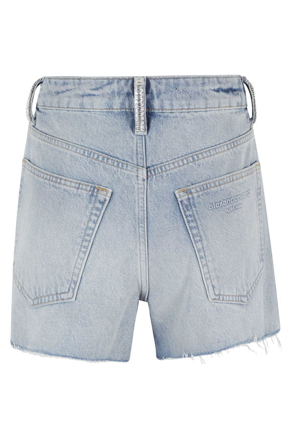 ALEXANDER WANG Mid Rise Relaxed Short With Crystal Beltloops Shorts