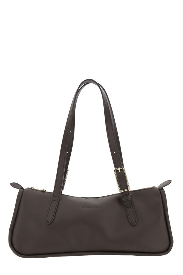 Longchamp Shoulder Bag with Two Top Handles with Buckles - Brown